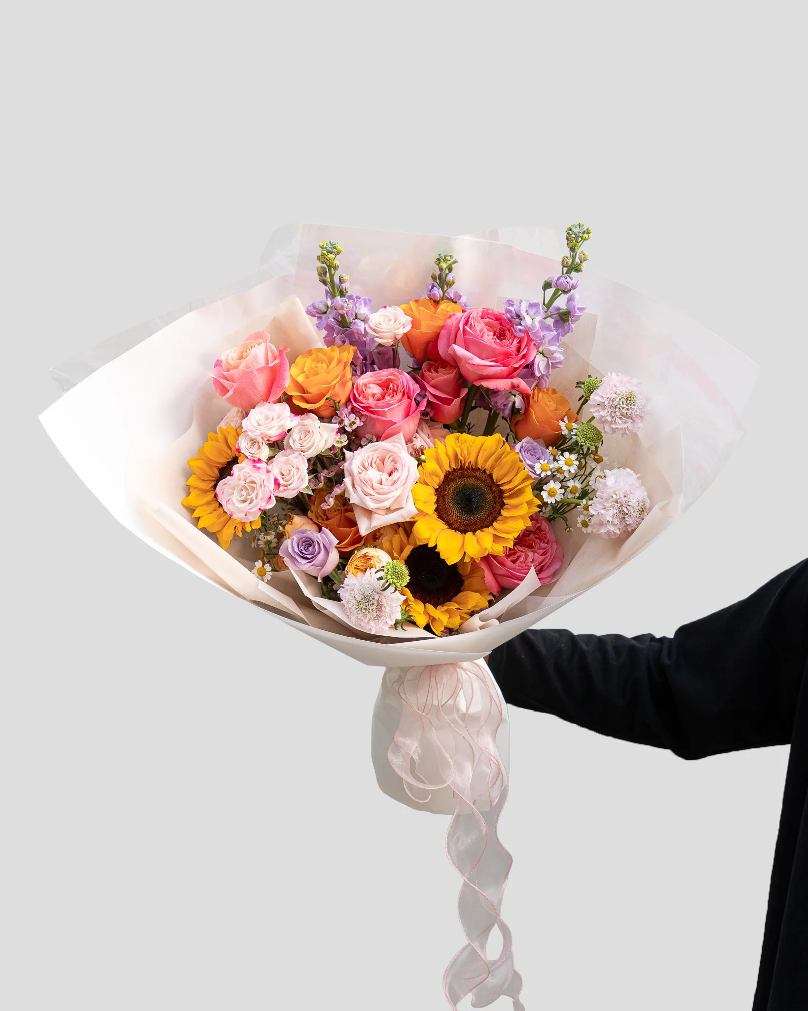 Candy Crush - Vibrant Roses & Sunflowers Bouquet - Image 3