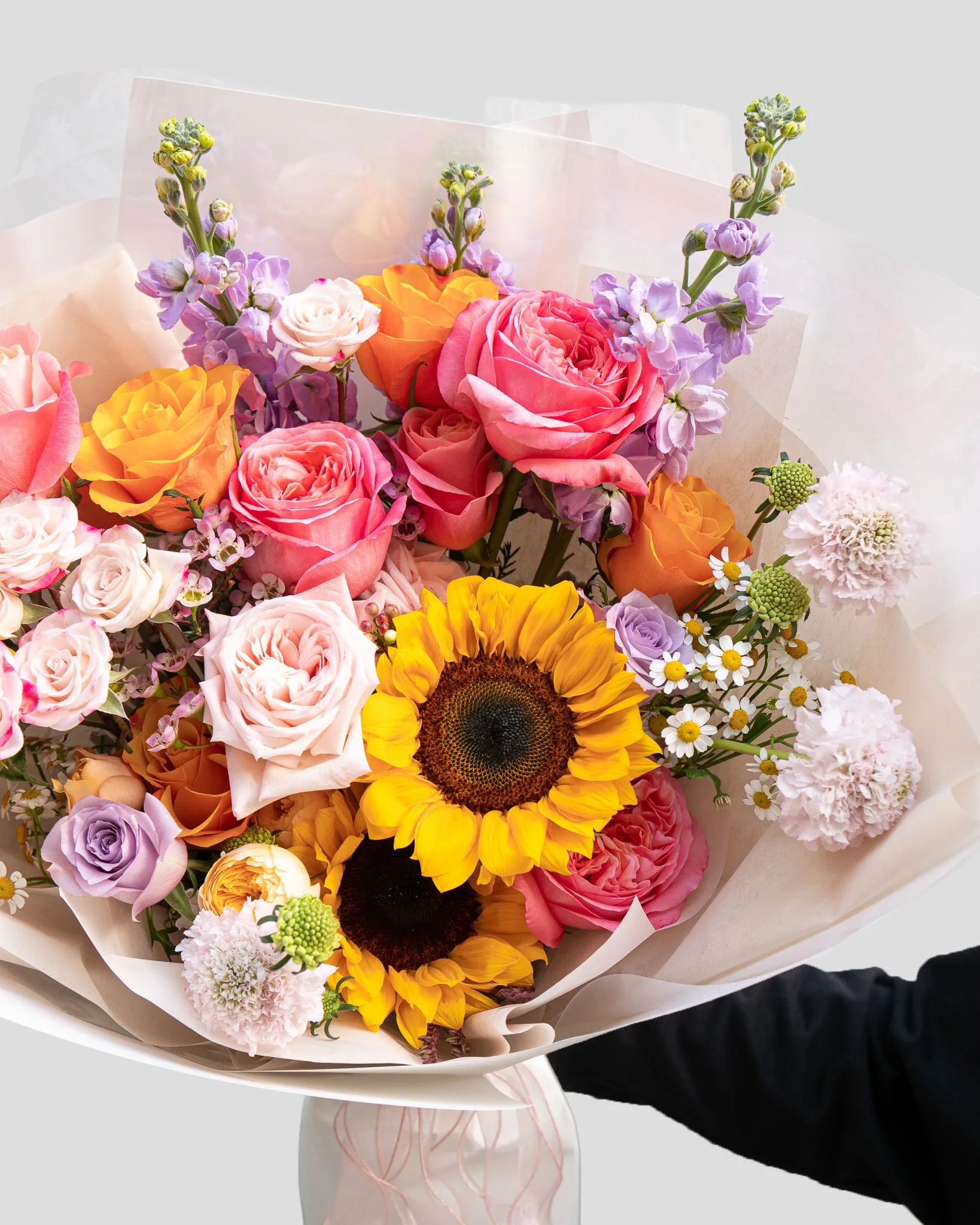 Candy Crush - Vibrant Roses & Sunflowers Bouquet - Image 2