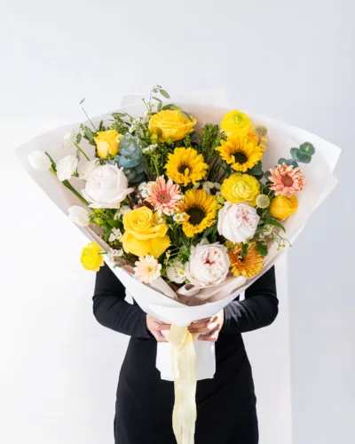 Dancing Sun - Sunflower & Rose Bouquet