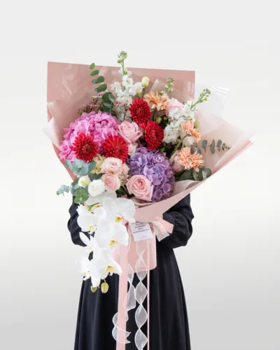 Ruby Romance - A Cascading Bouquet