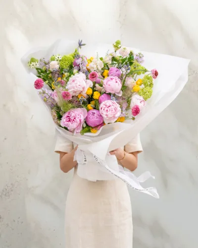 Coral Aria - Colorful Peony Bouquet